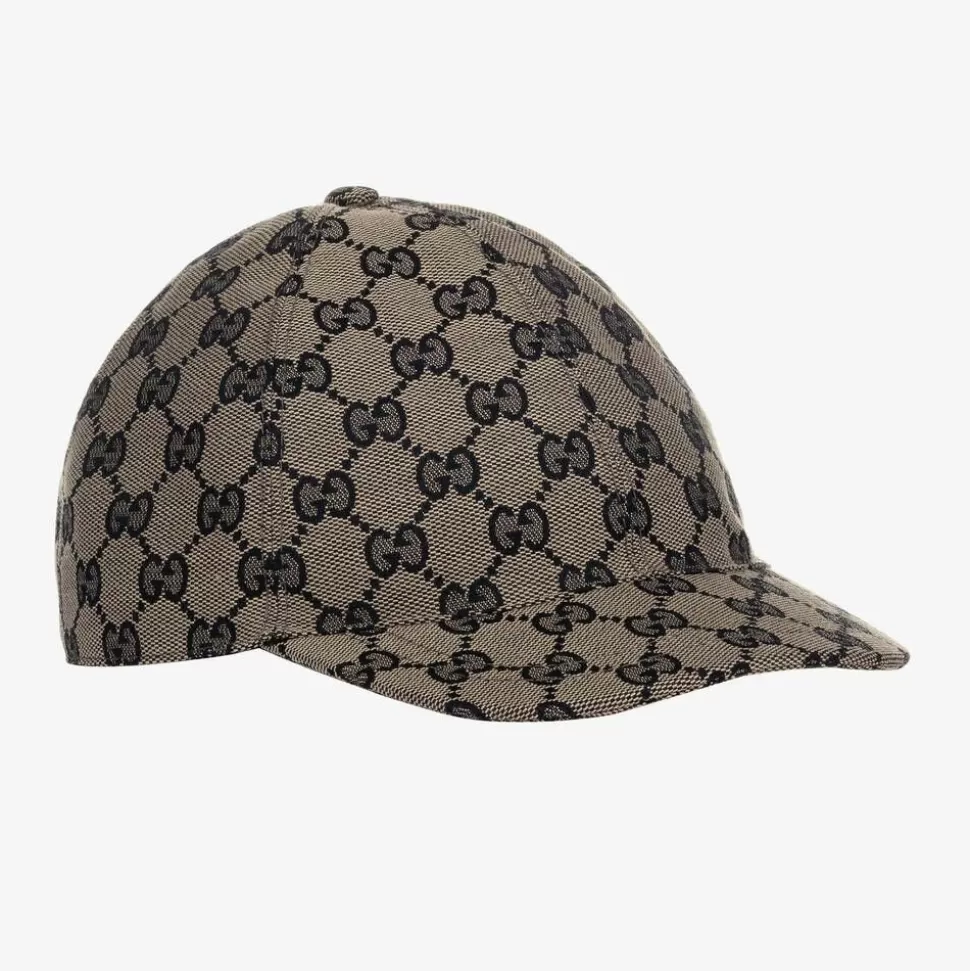 Gucci Blue GG Logo Canvas Cap^ Hats