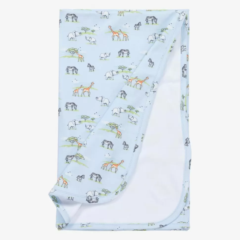Kissy Kissy Blue Jungle Oasis Pima Cotton Blanket (73cm)^ Gifts