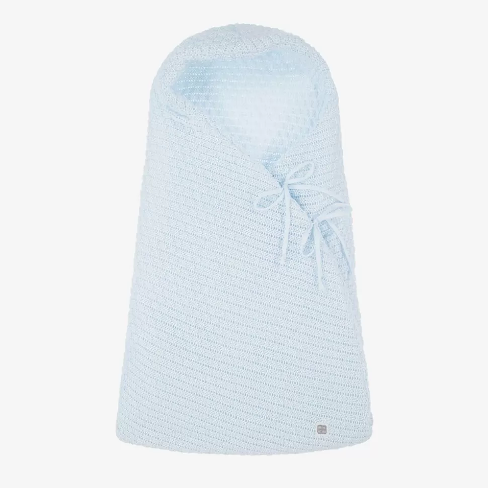Minutus Blue Knit Cotton Baby Nest (75cm)^ Nests