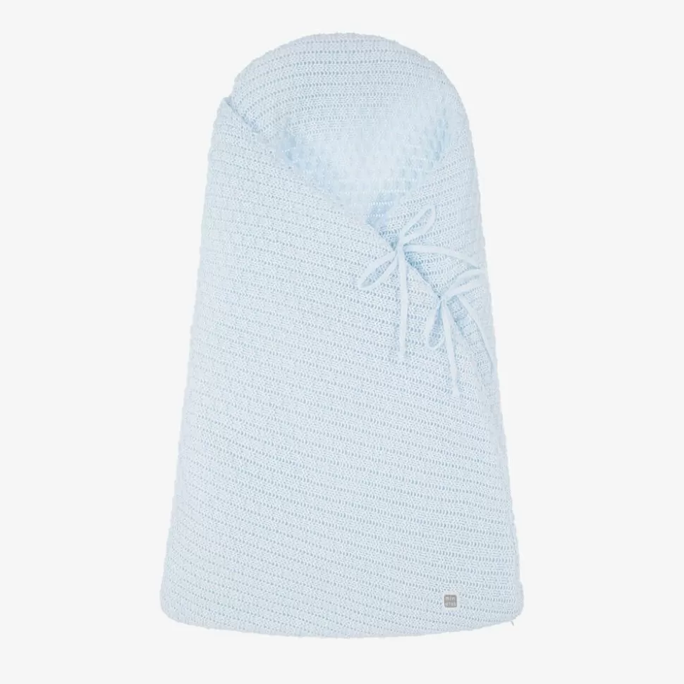 Minutus Blue Knit Cotton Baby Nest (75cm)^ Nests