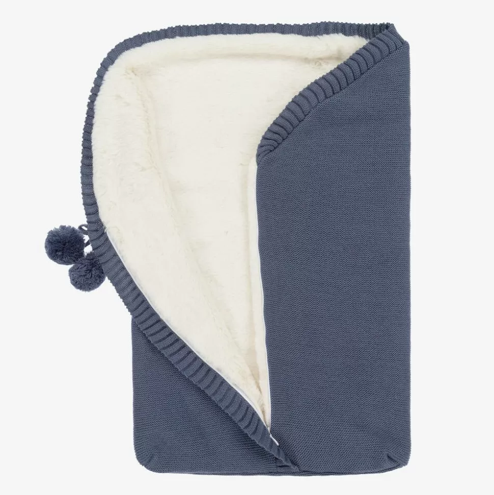 Mebi Blue Knitted Baby Nest (63cm)^ Nests