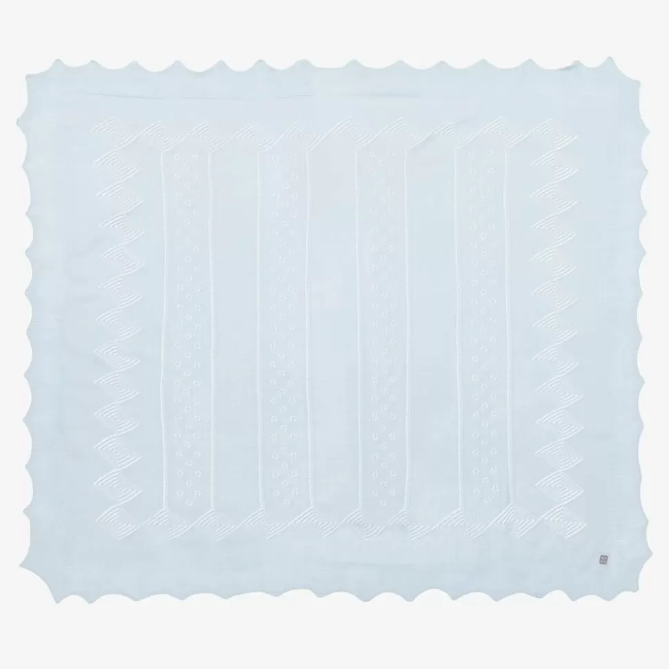 Minutus Blue Knitted Baby Shawl (105cm)^ Blankets & Shawls