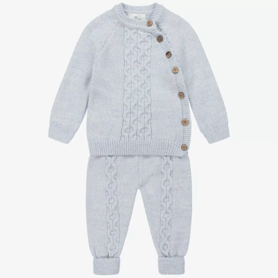 Beau KiD Blue Knitted Baby Trouser Set^ Outfit Sets