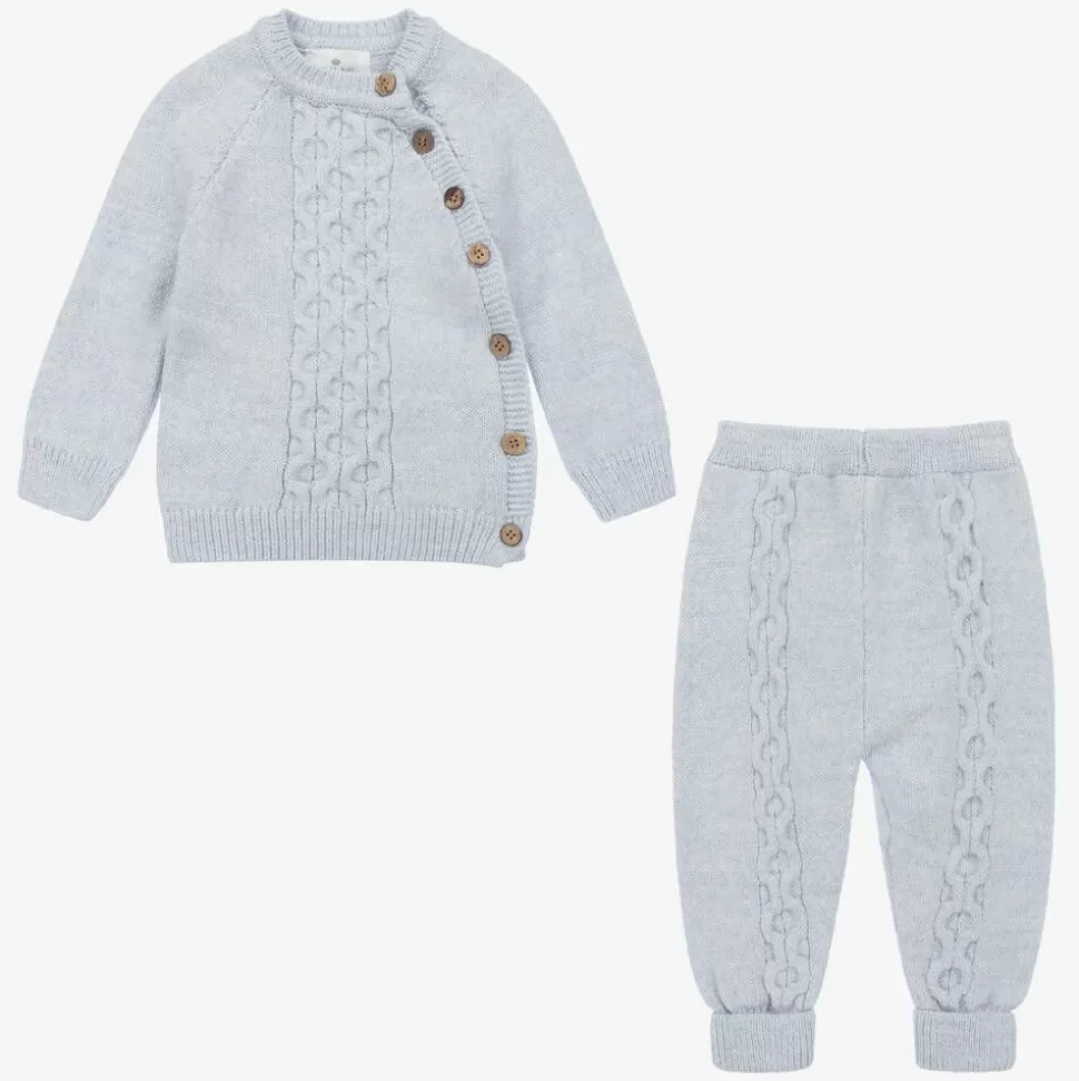 Beau KiD Blue Knitted Baby Trouser Set^ Outfit Sets