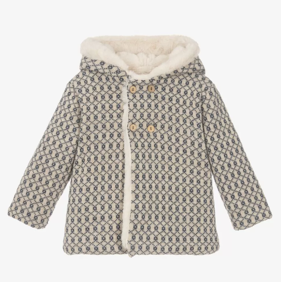Mebi Blue Knitted Wool & Plush Coat^ Coats & Jackets