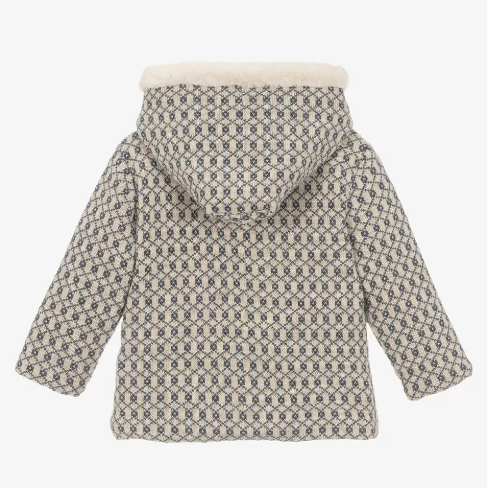 Mebi Blue Knitted Wool & Plush Coat^ Coats & Jackets