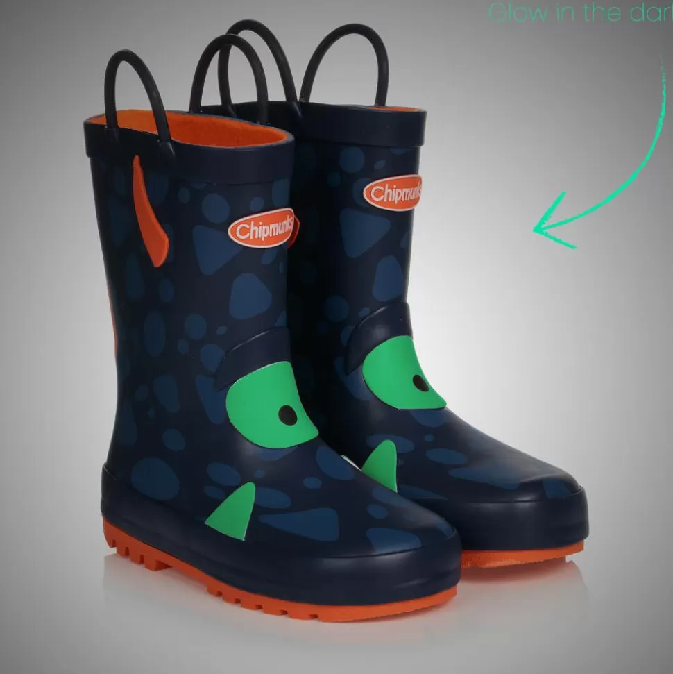 Chipmunks Blue Monster Glow In The Dark Rain Boots^BOY Rain Boots | Rain Boots