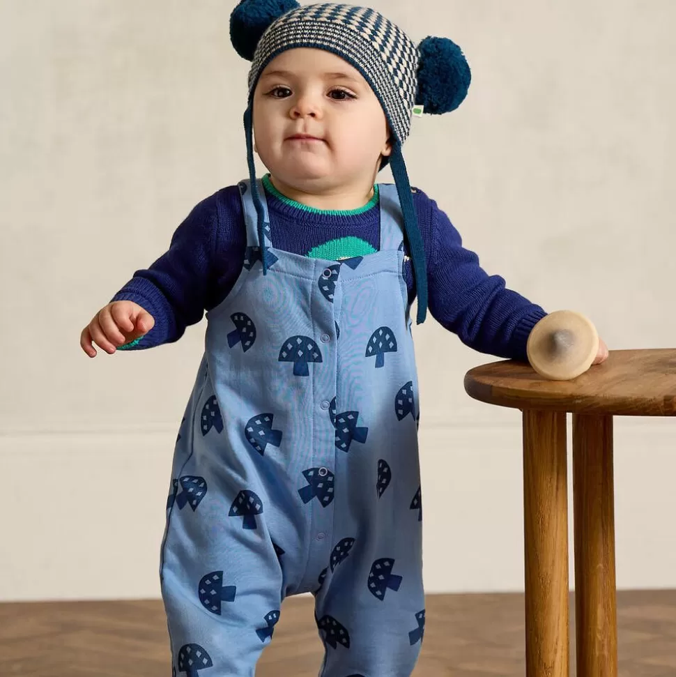 The Bonniemob Blue Organic Cotton Baby Dungarees^ Trousers