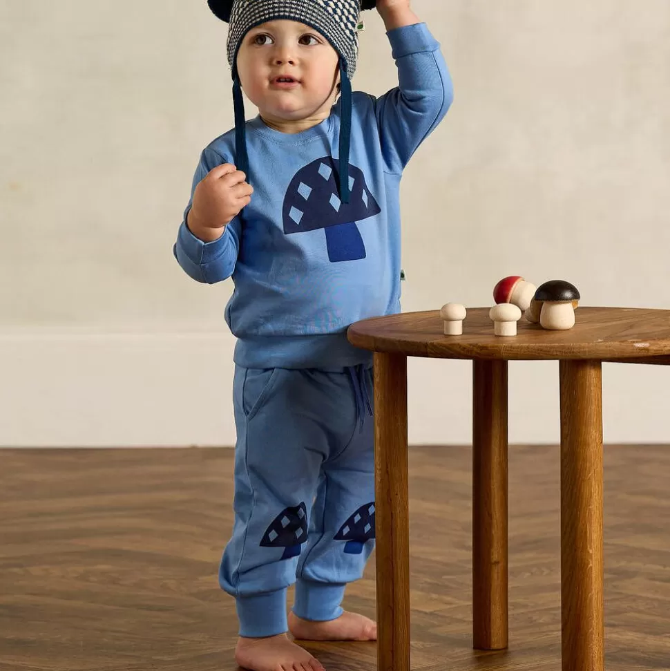 The Bonniemob Blue Organic Cotton Baby Joggers^ Trousers