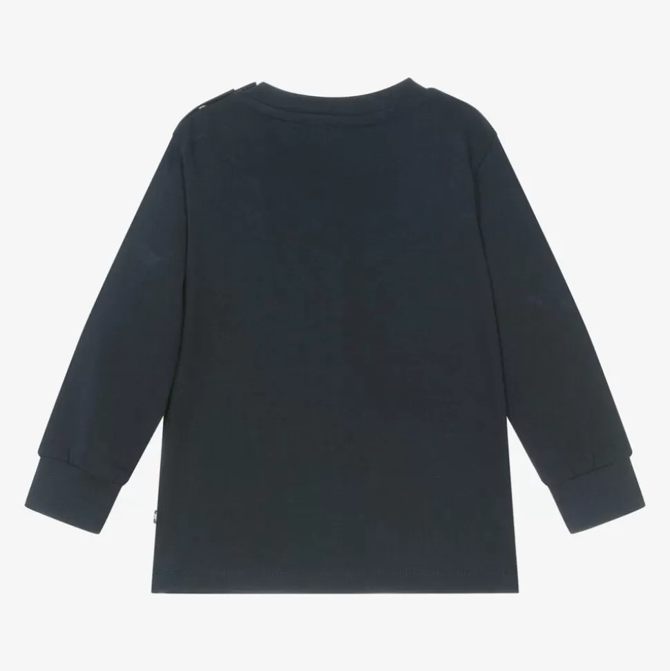 Molo Blue Organic Cotton Polar Bear Top^BOY Tops | Tops