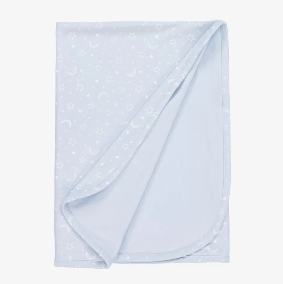 Kissy Kissy Blue Pima Cotton Crescent Moonlight Blanket (73cm)^ Gifts
