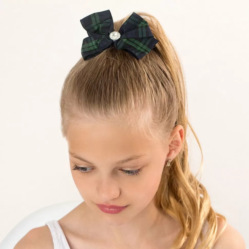 Cute Cute Blue Tartan Bow Hair Clip (7cm)^ Hair Accessories