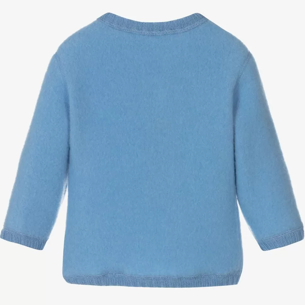 Joha Blue Thermal Wool Cardigan^ Tops