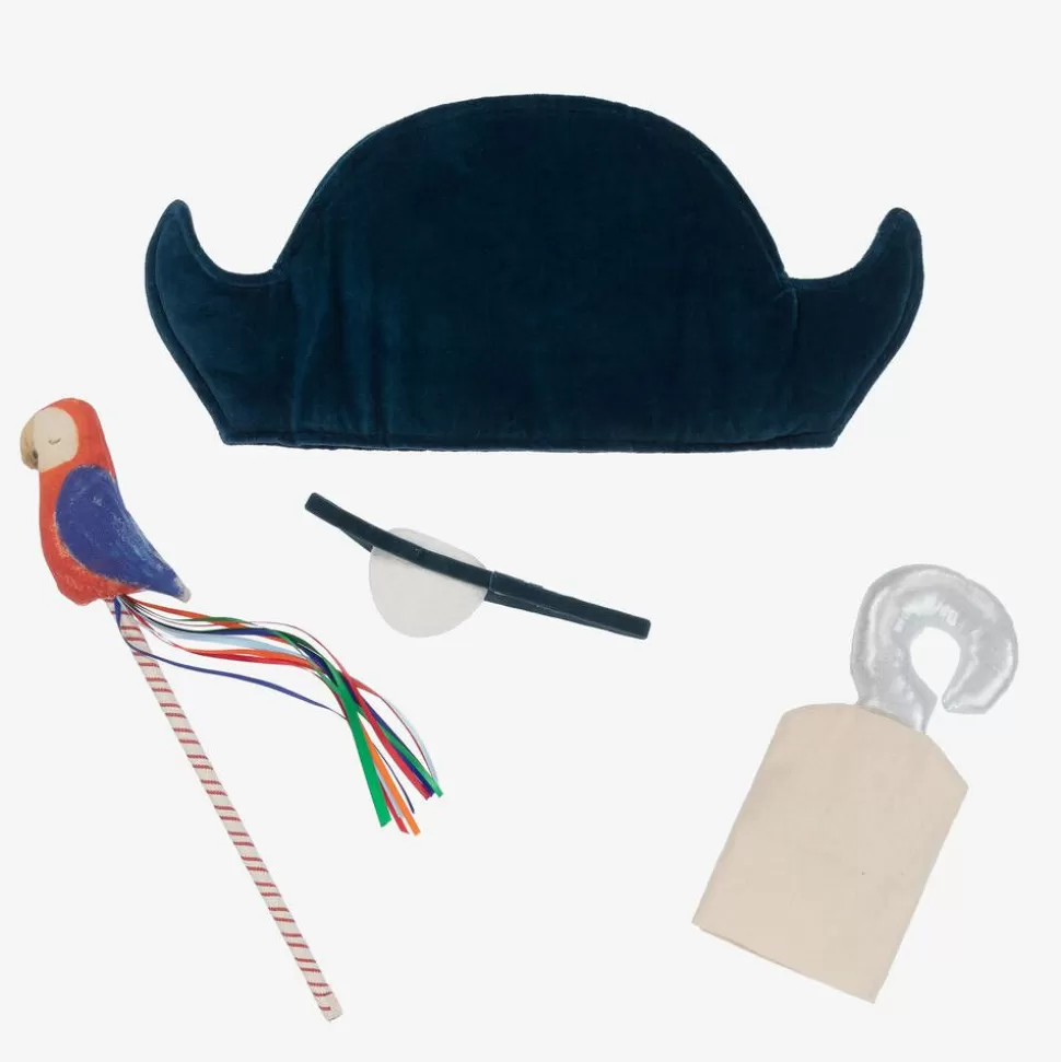 Meri Meri Blue Velvet Pirate Hat Costume Set^BOY Costumes | Costumes