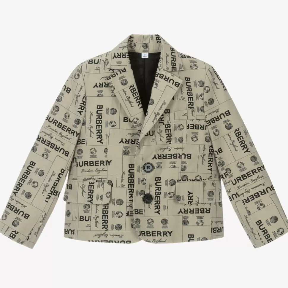 Burberry Boys Archive Beige Twill Blazer^BOY Coats & Jackets