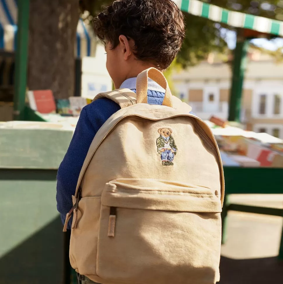 Ralph Lauren Boys Beige Canvas Polo Bear Backpack (37cm)^BOY Bags