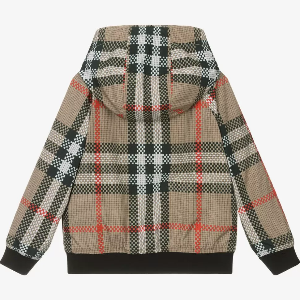 Burberry Boys Beige Check Jacket^BOY Coats & Jackets