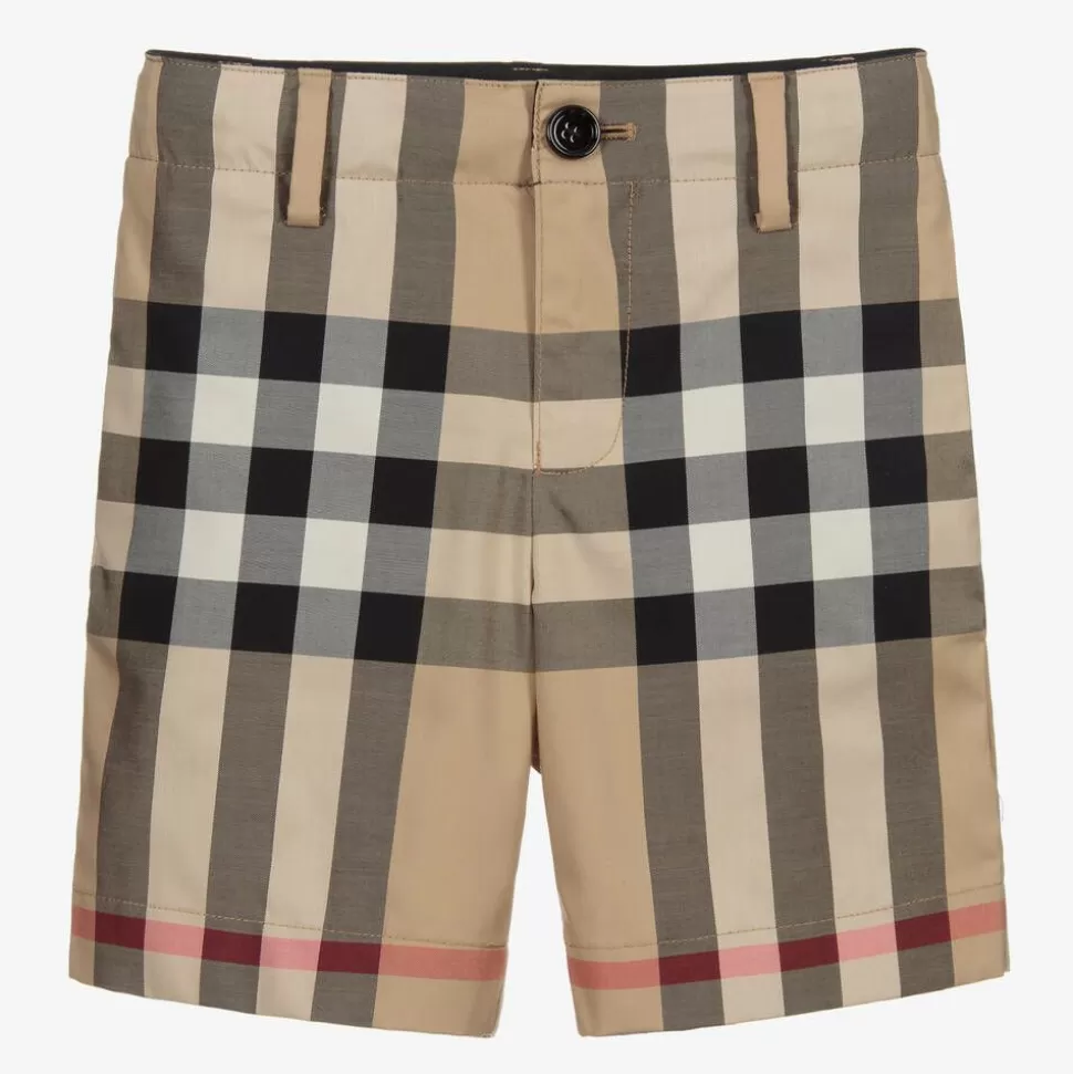 Burberry Boys Beige Check Shorts^BOY Shorts