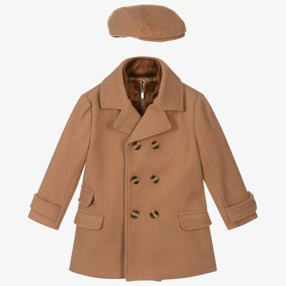 Beau KiD Boys Beige Coat & Hat Set^BOY Coats & Jackets