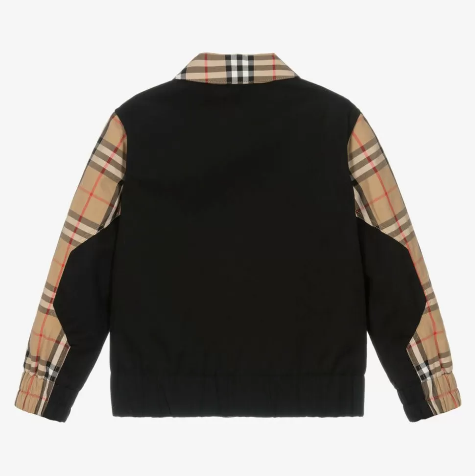 Burberry Boys Beige Cotton Check Zip-Up Jacket^BOY Coats & Jackets