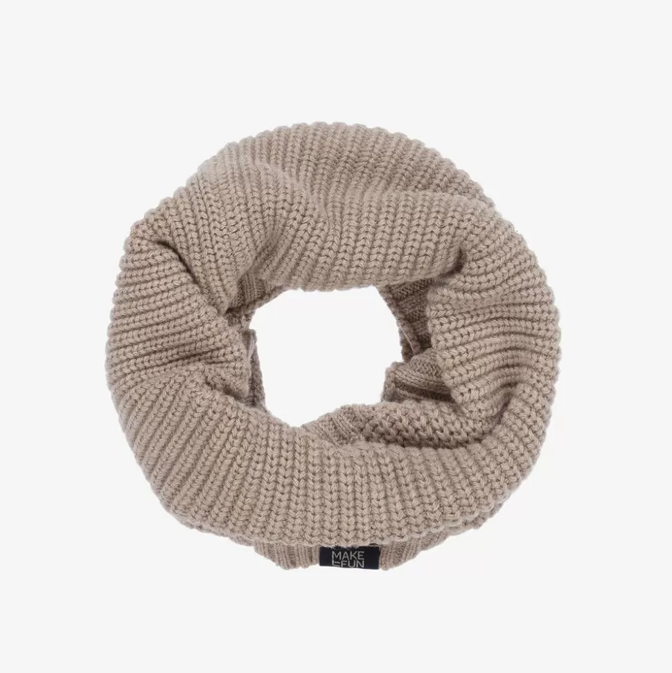 Mayoral Boys Beige Cotton Knit Snood^BOY Scarves