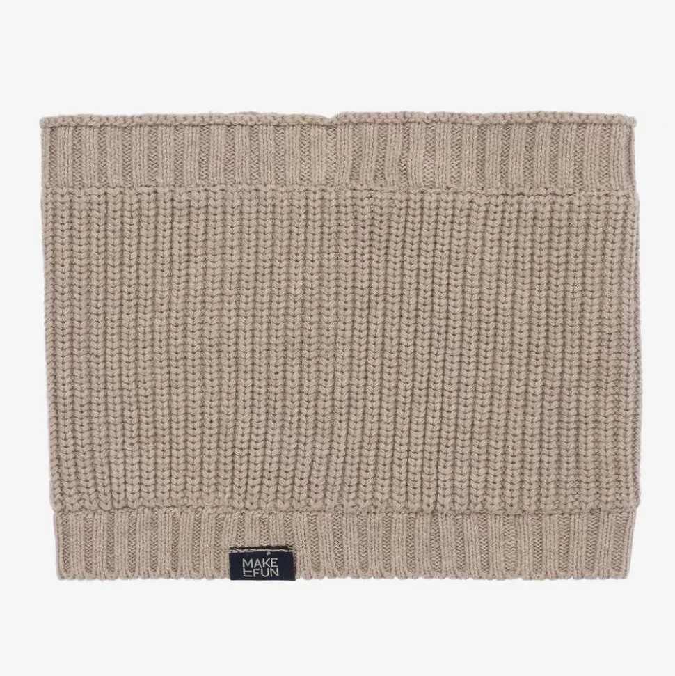Mayoral Boys Beige Cotton Knit Snood^BOY Scarves