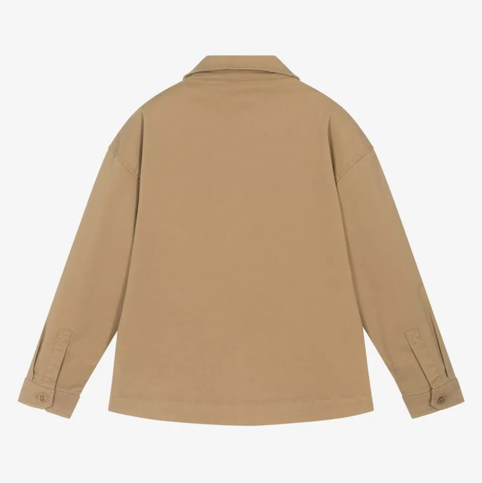 Tommy Hilfiger Boys Beige Cotton Utility Overshirt^BOY Tops