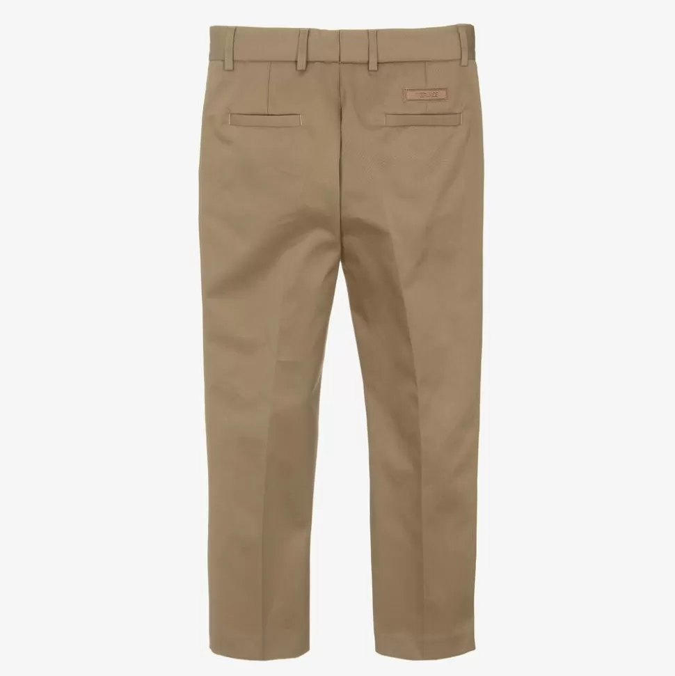 Versace Boys Beige Gabardine Trousers^BOY Trousers