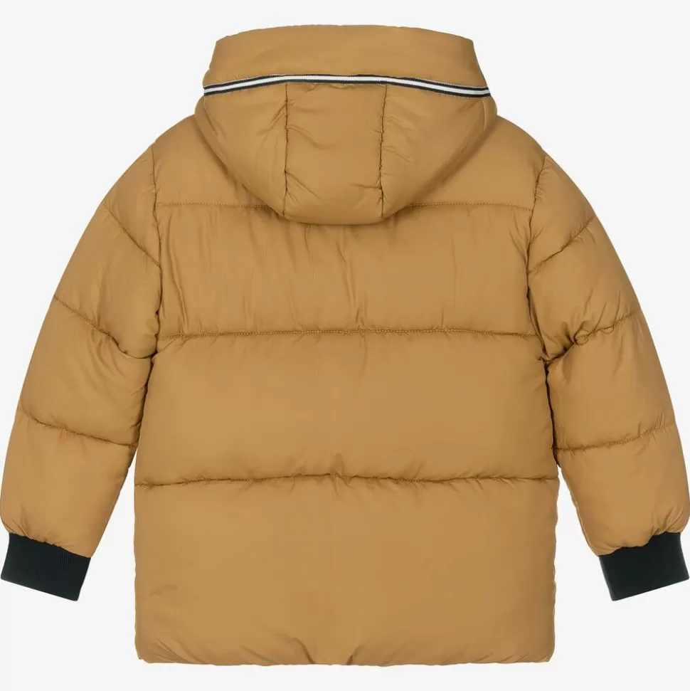 Mayoral Boys Beige Hooded Puffer Coat^BOY Coats & Jackets