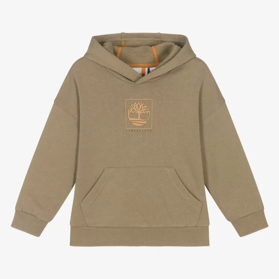 Timberland Boys Beige Organic Cotton Hoodie^BOY Tops
