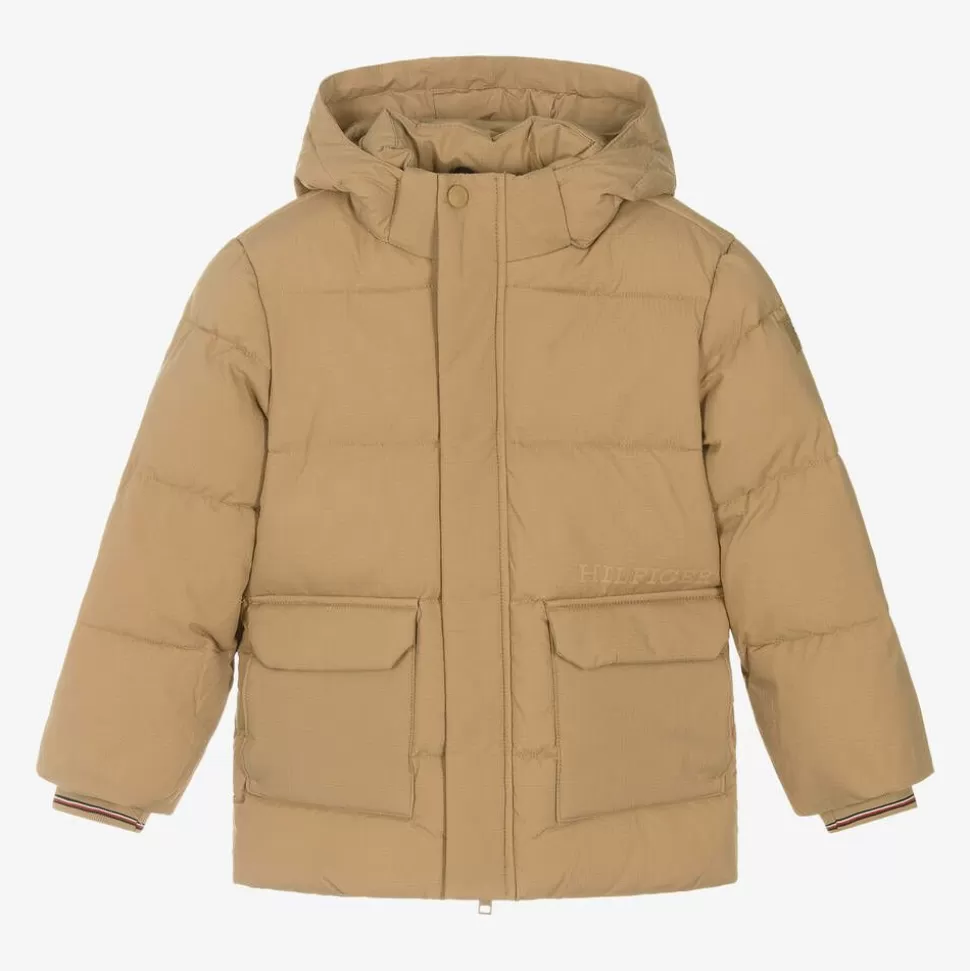 Tommy Hilfiger Boys Beige Puffer Coat^BOY Coats & Jackets