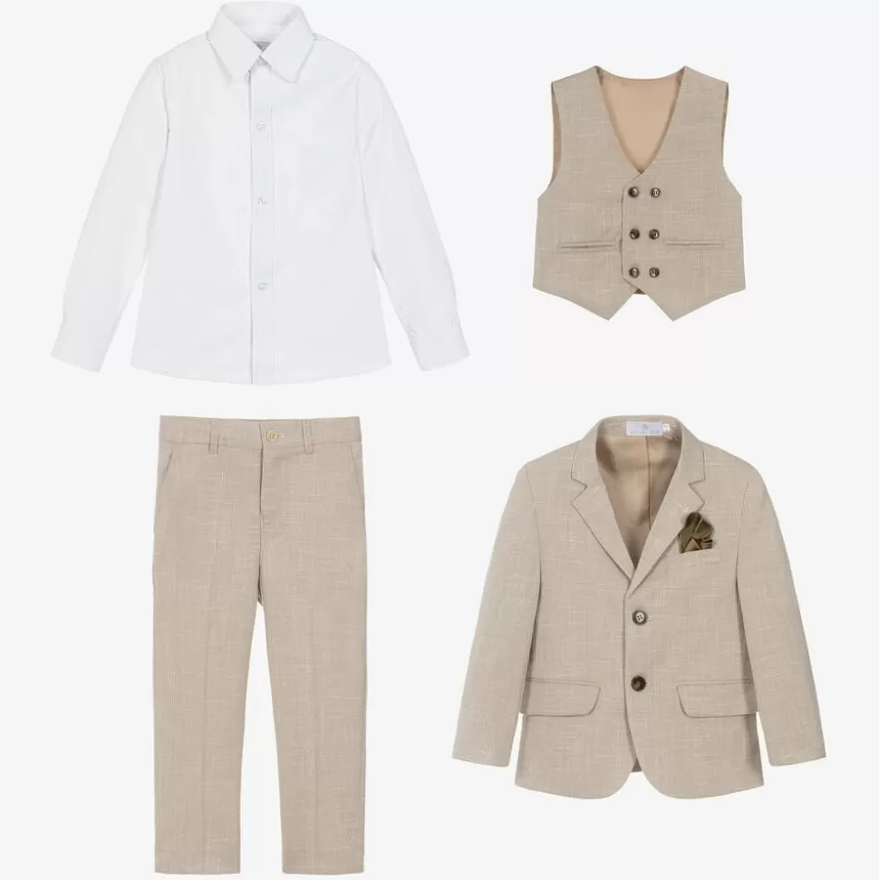 Beau KiD Boys Beige Trouser Suit^BOY Suits