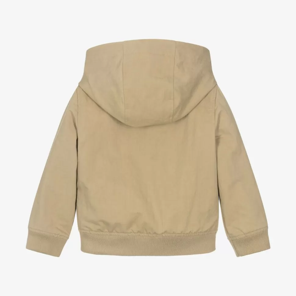 Burberry Boys Beige Twill Zip-Up Jacket^BOY Coats & Jackets