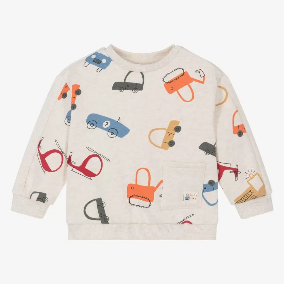 Mayoral Boys Beige Vehicle Print Sweatshirt^BOY Tops
