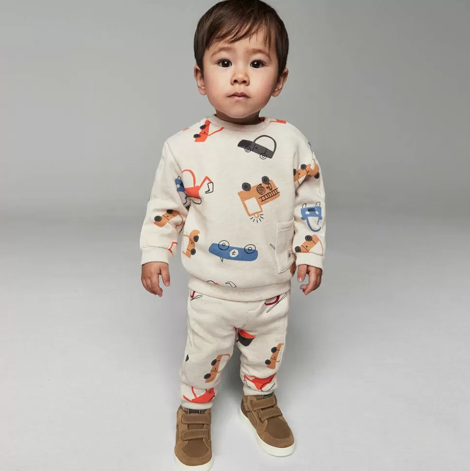 Mayoral Boys Beige Vehicle Print Sweatshirt^BOY Tops