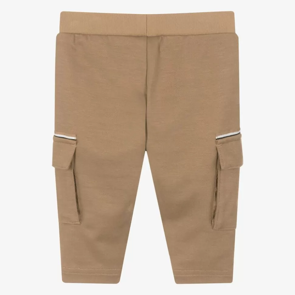 BOSS Boys Beige Viscose Cargo Trousers^ Trousers