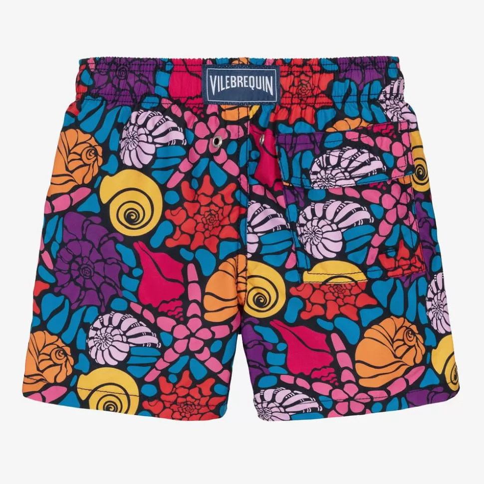 Vilebrequin Boys Black & Blue Seashell Swim Shorts^BOY Swimwear