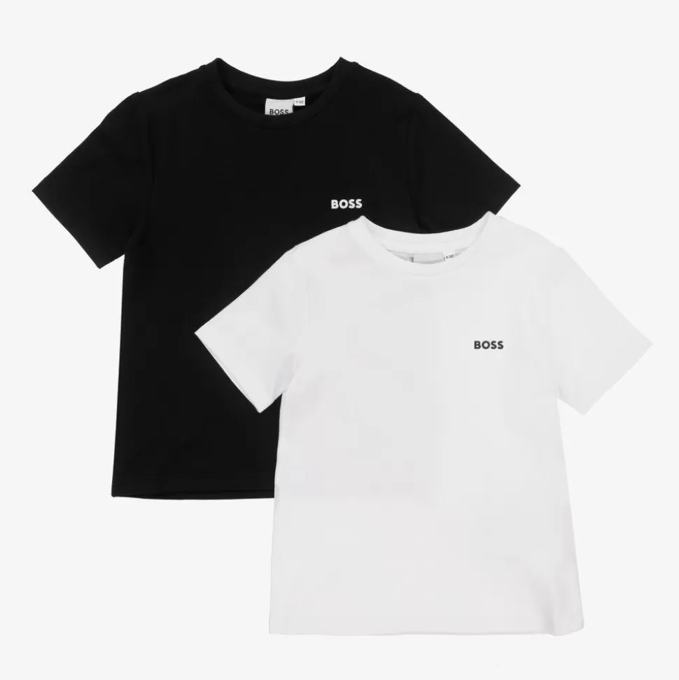 BOSS Boys Black & White T-Shirts (2 Pack)^BOY Tops