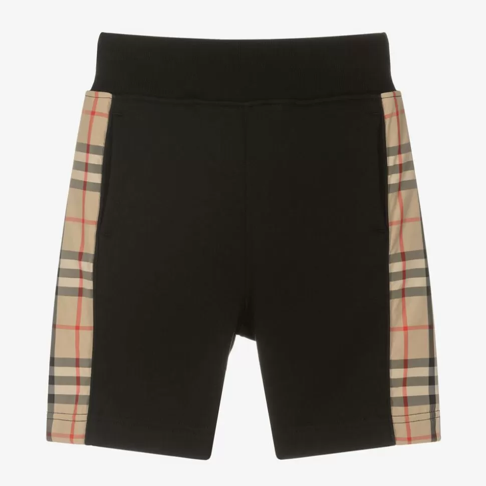 Burberry Boys Black Cotton Check Shorts^BOY Shorts