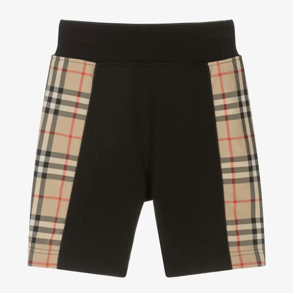 Burberry Boys Black Cotton Check Shorts^BOY Shorts
