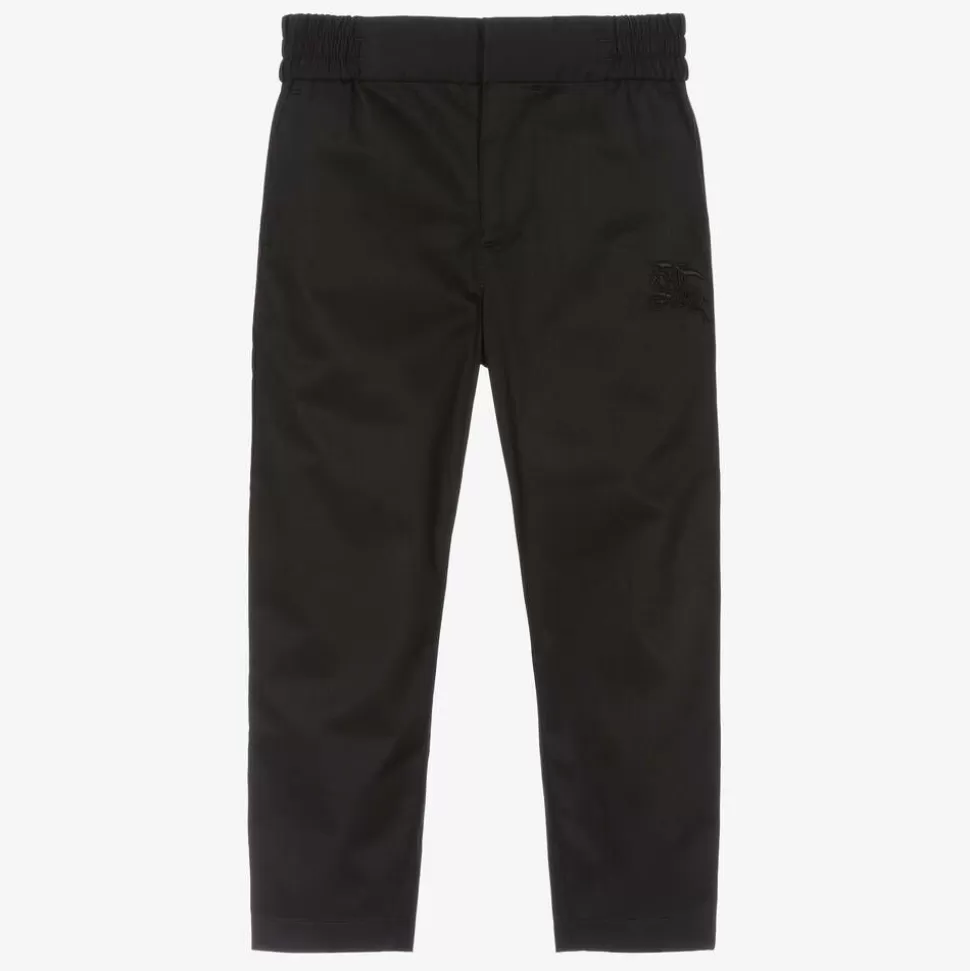 Burberry Boys Black Cotton EKD Trousers^BOY Trousers