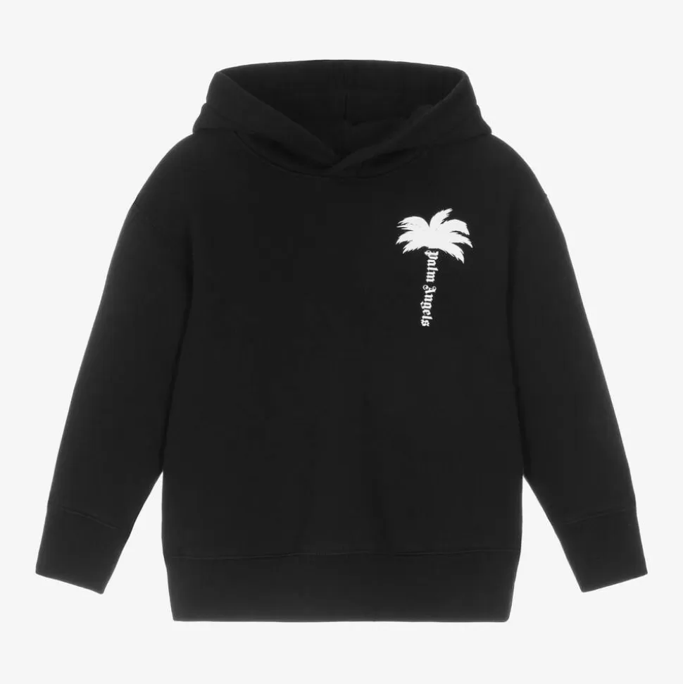 Palm Angels Boys Black Cotton Palm Hoodie^BOY Tops
