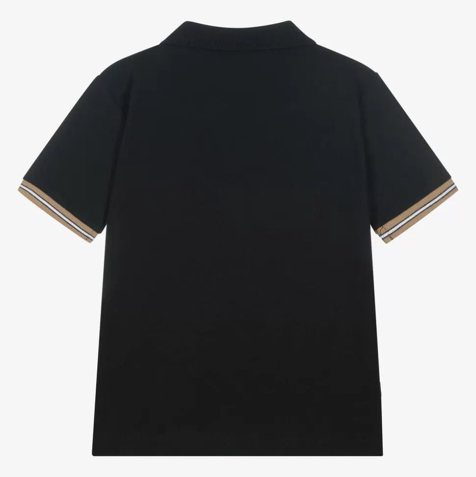 BOSS Boys Black Cotton Polo Shirt^BOY Tops