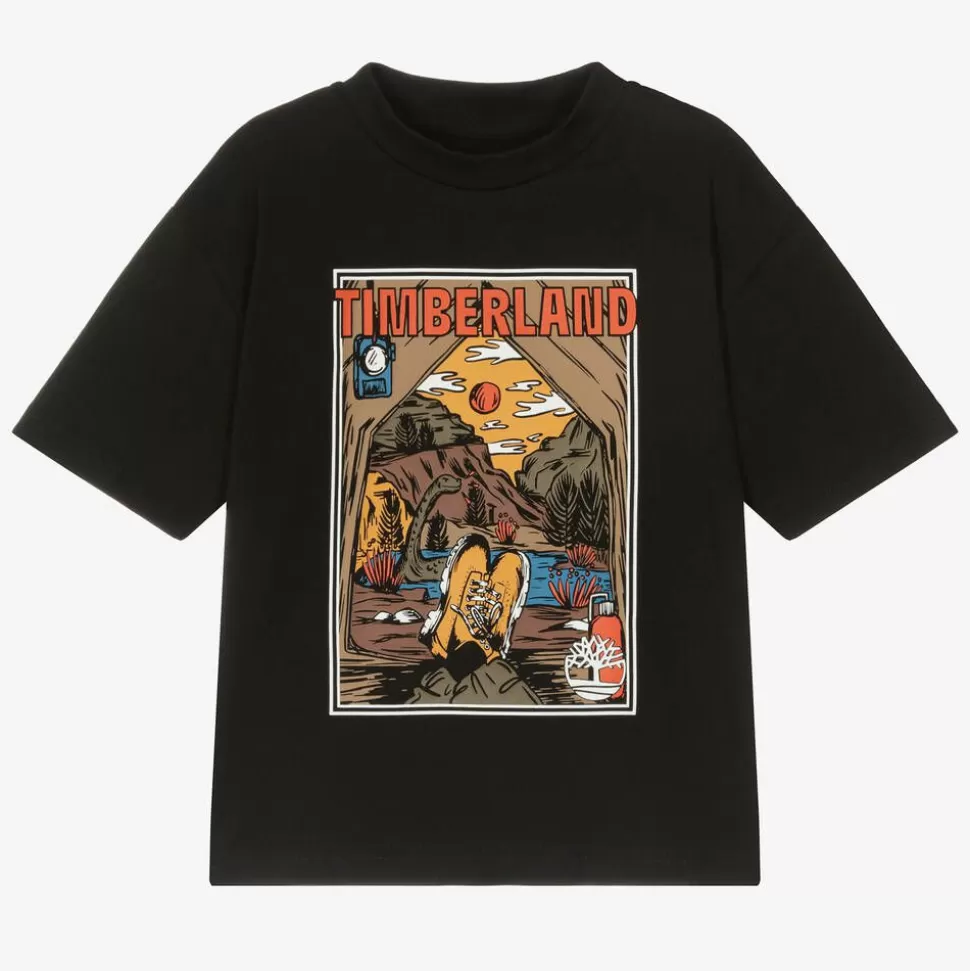 Timberland Boys Black Graphic T-Shirt^BOY Tops