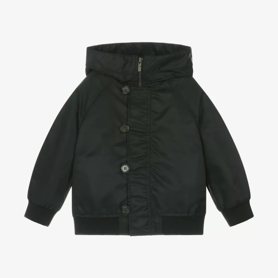 Burberry Boys Black Hooded Jacket^BOY Coats & Jackets