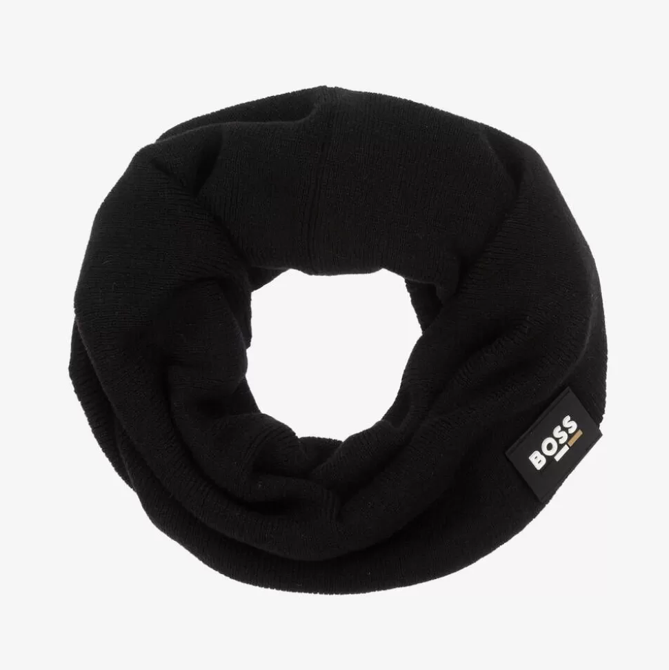 BOSS Boys Black Knitted Snood^BOY Scarves