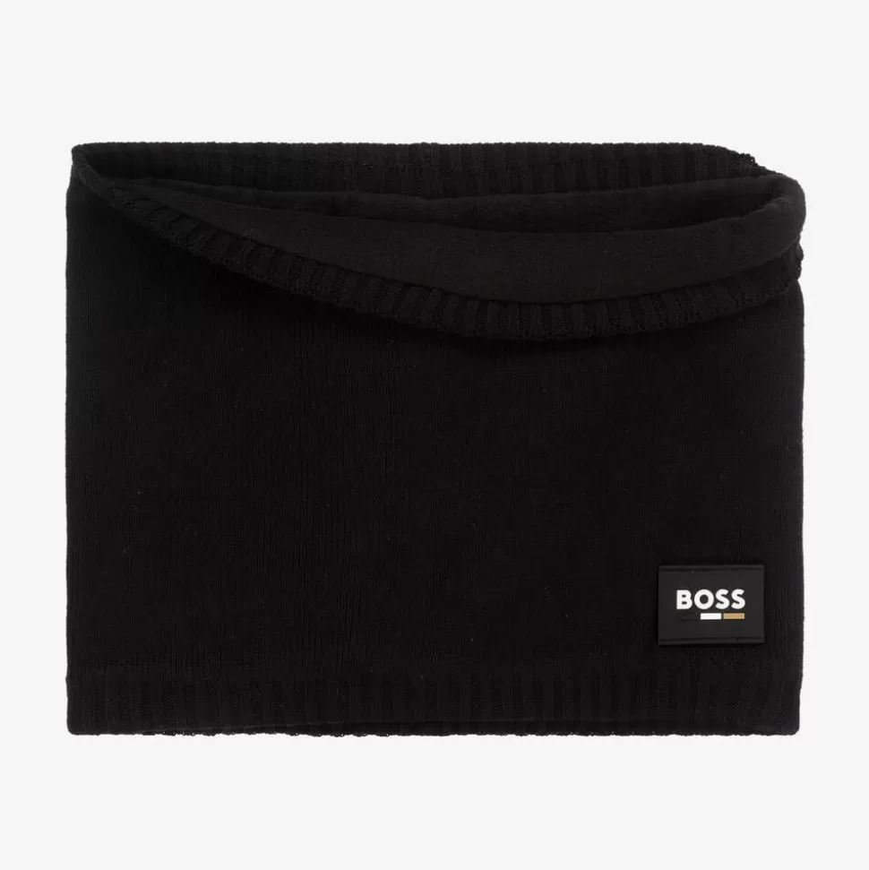 BOSS Boys Black Knitted Snood^BOY Scarves