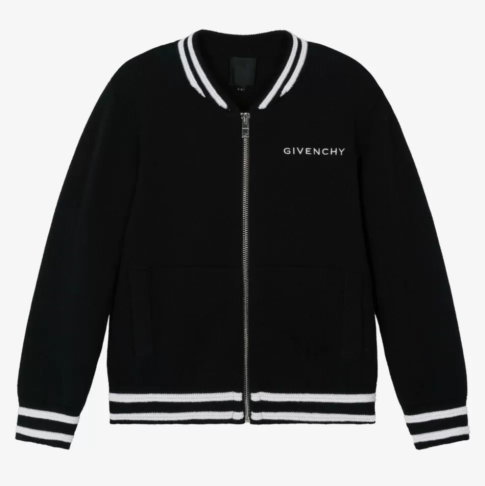 Givenchy Boys Black Knitted Zip-up Top^BOY Tops