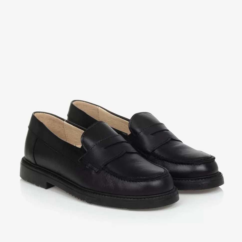 Childrens Classics Boys Black Leather Shoes^BOY Loafers & Moccasins | Loafers & Moccasins