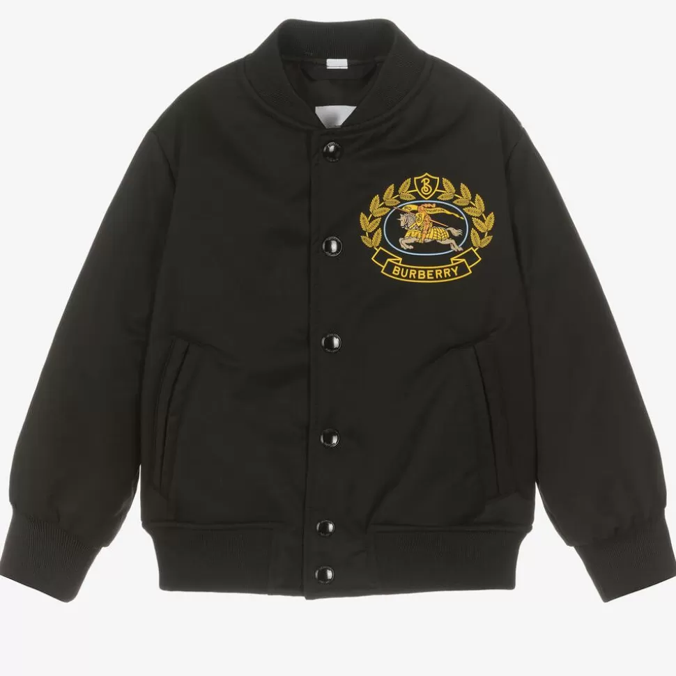Burberry Boys Black Logo Bomber Jacket^BOY Coats & Jackets
